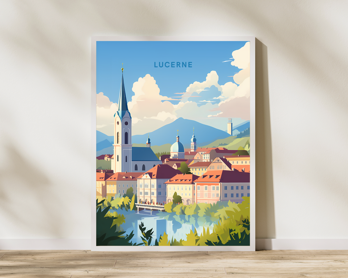 Lucerne Switzerland Travel Poster Print - Pitchers Design