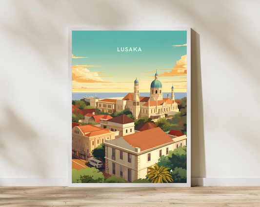 Lusaka Zambia Travel Poster Print - Pitchers Design