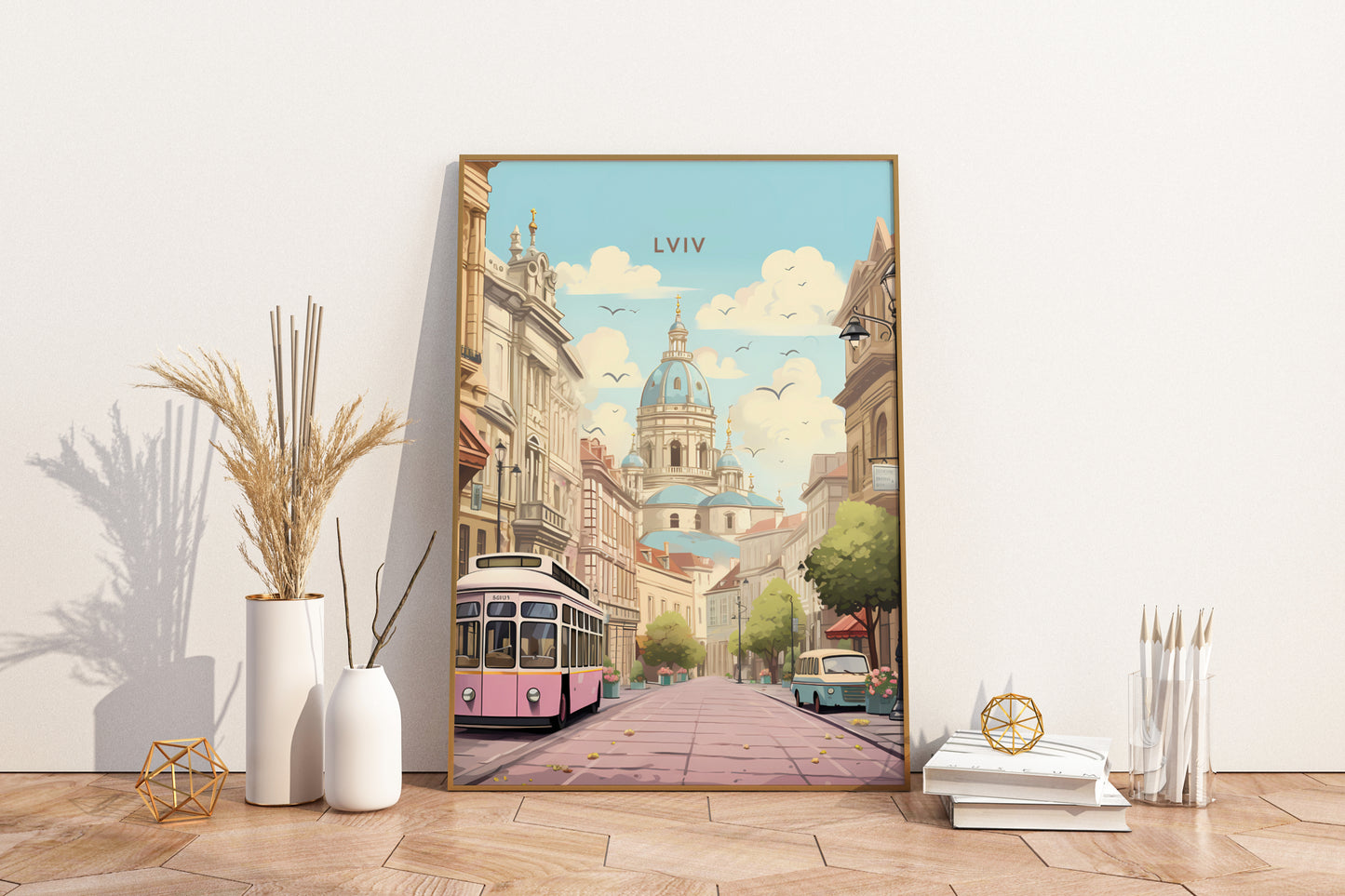 Lviv Ukraine Travel Print Poster - Pitchers Design