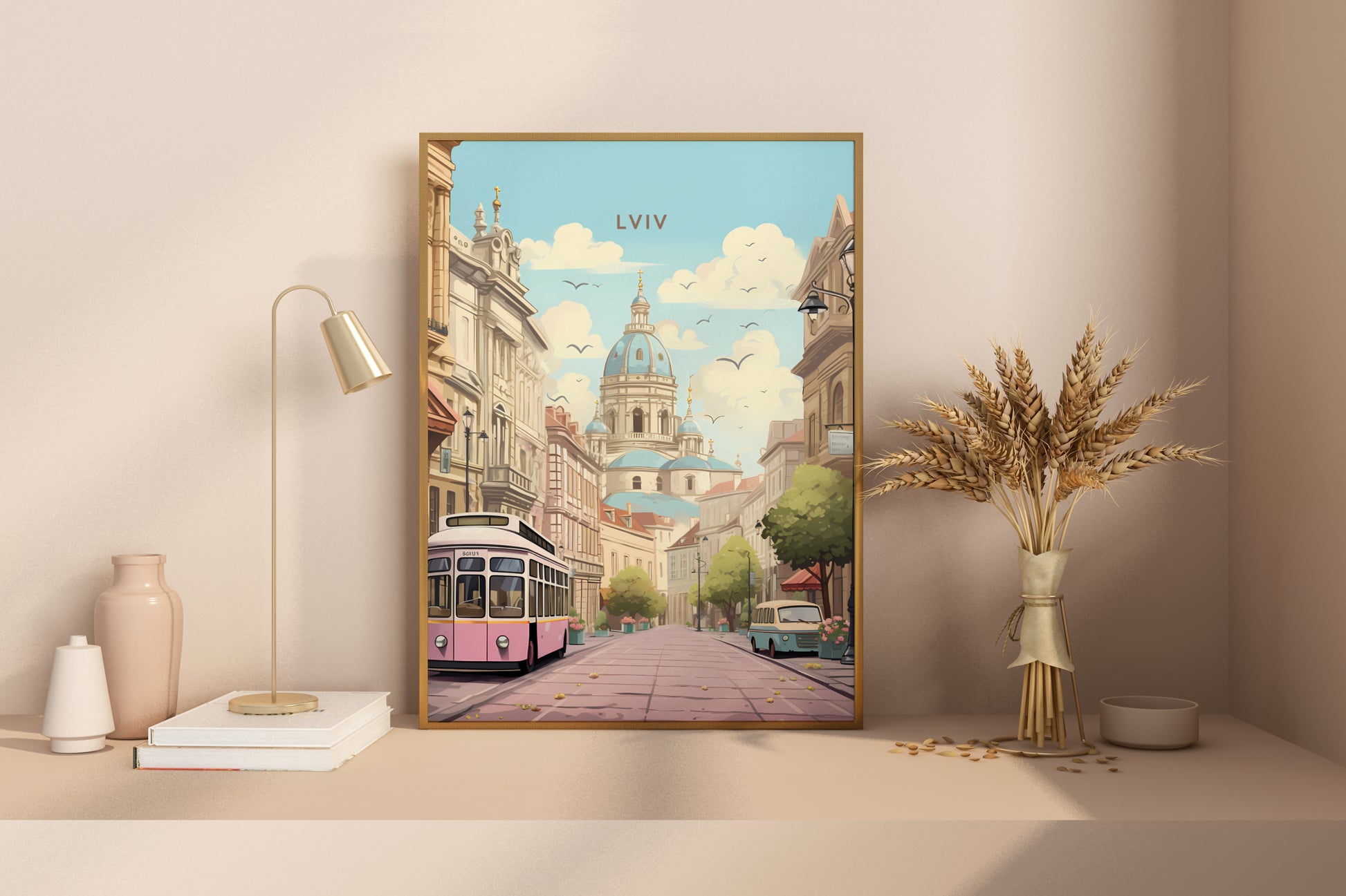 Lviv Ukraine Travel Print Poster - Pitchers Design