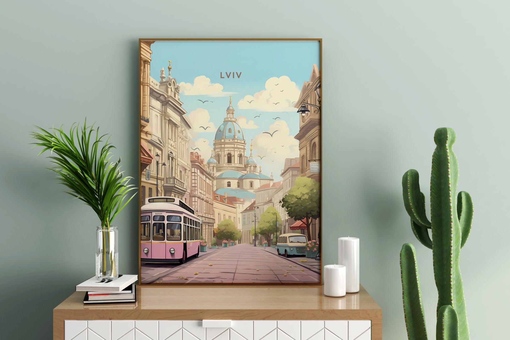 Lviv Ukraine Travel Print Poster - Pitchers Design