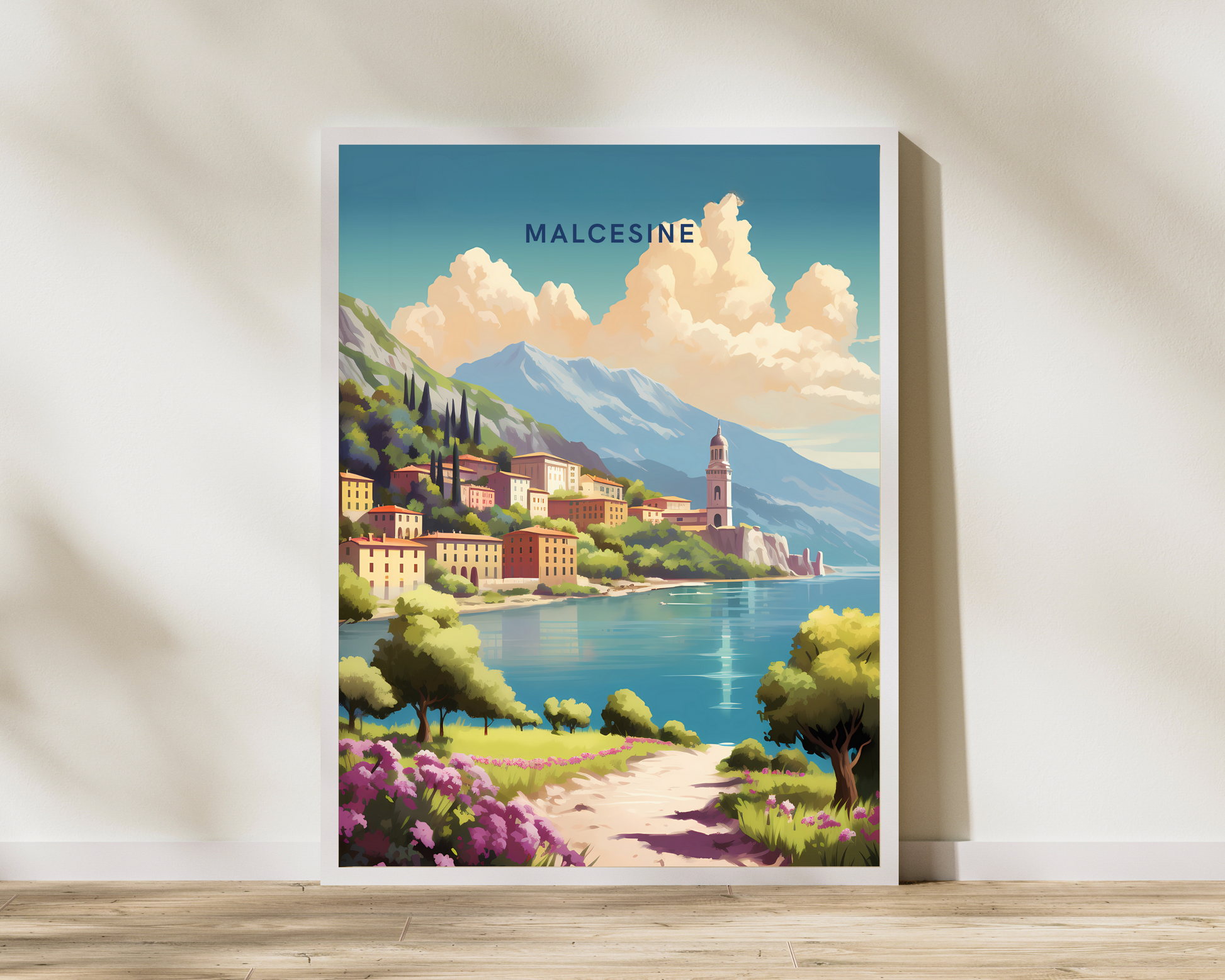 Malcesine Lake Garda Italy Travel Poster Print - Pitchers Design