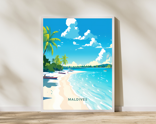 Maldives Travel Poster Print - Pitchers Design