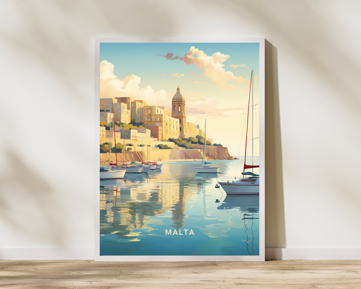 Malta Waterways Travel Poster Print - Pitchers Design