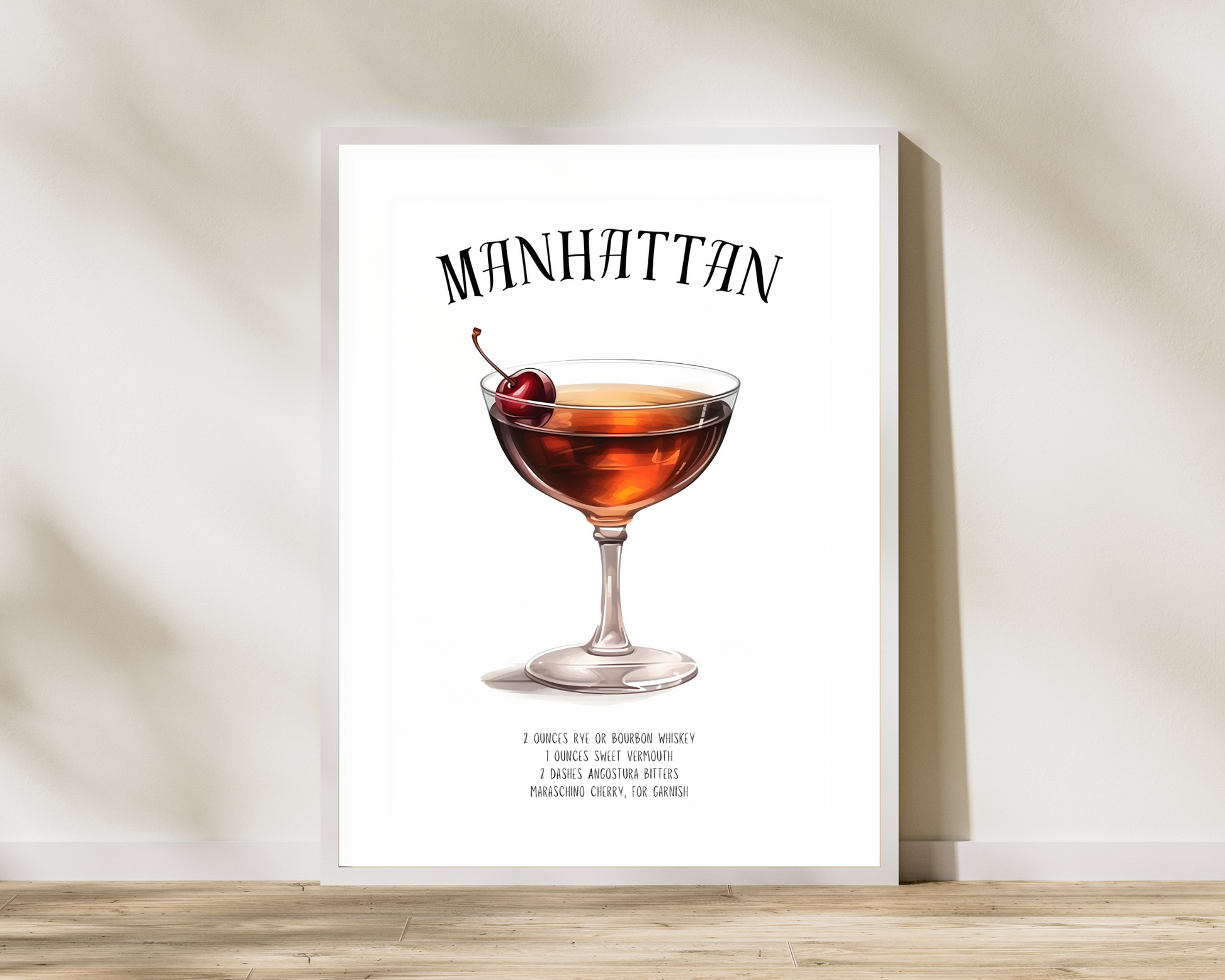 Manhattan Cocktail Poster Print - Pitchers Design