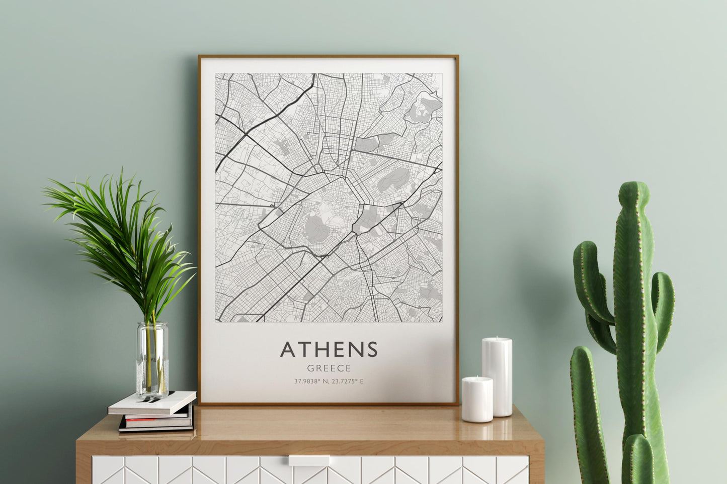 Athens Greece City Map Print Poster