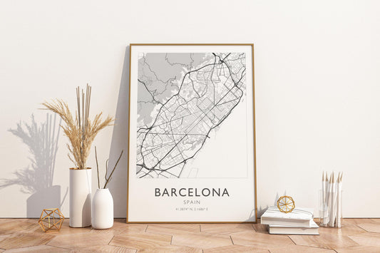 Barcelona Spain City Map Print Poster