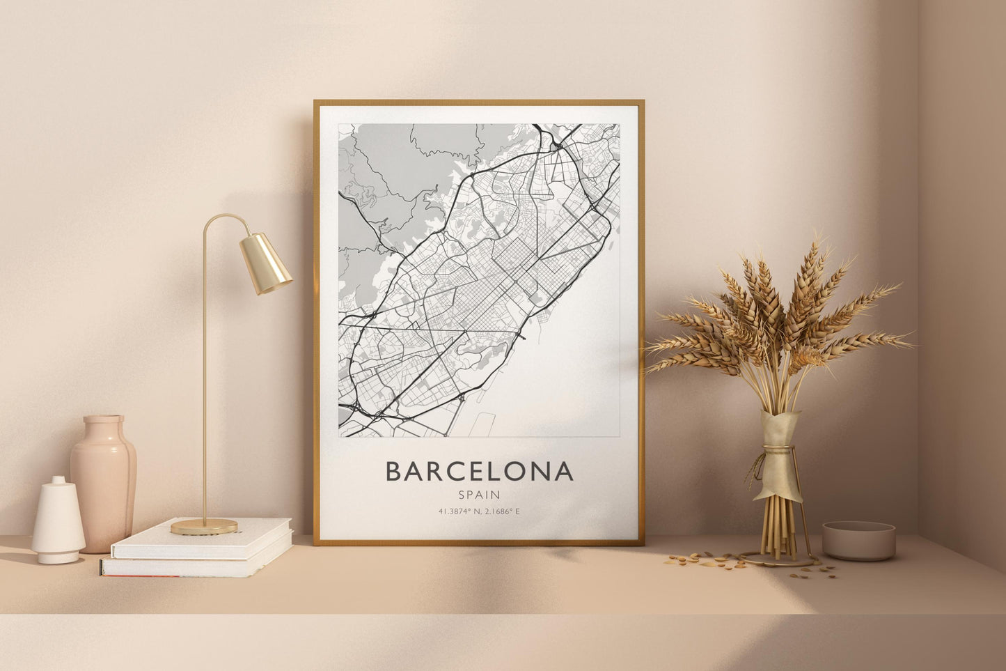 Barcelona Spain City Map Print Poster