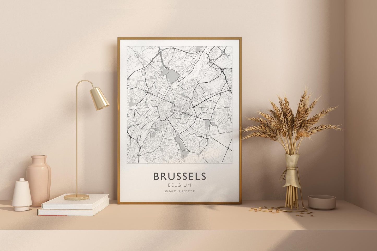 Brussels Belgium City Map Print Poster