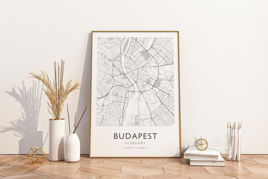 Budapest Hungary City Map Print Poster