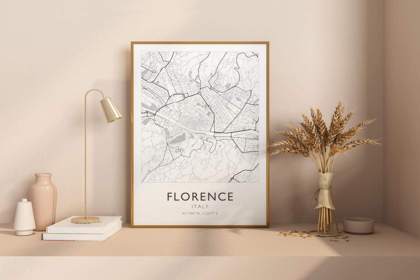 Florence Italy City Map Print Poster