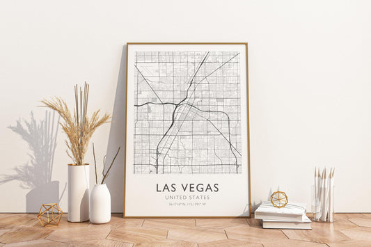 Las Vegas Nevada United States City Map Print Poster