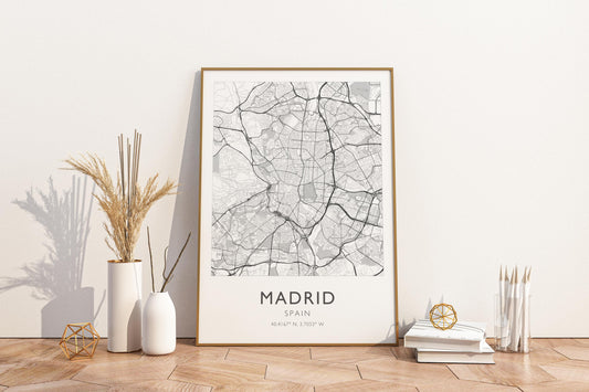 Madrid Spain City Map Print Poster