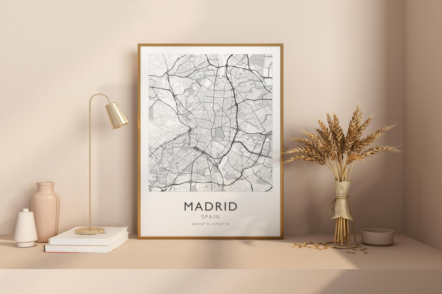 Madrid Spain City Map Print Poster