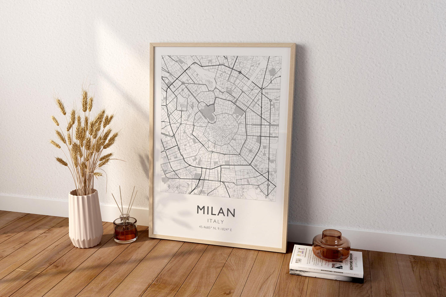 Milan Italy City Map Print Poster