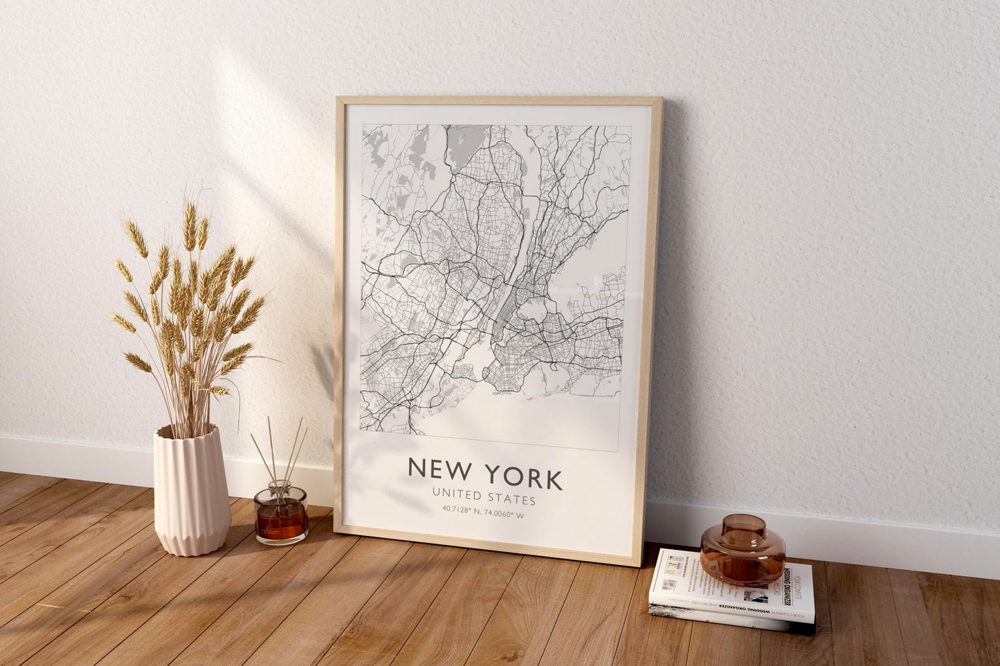 New York USA City Map Print Poster