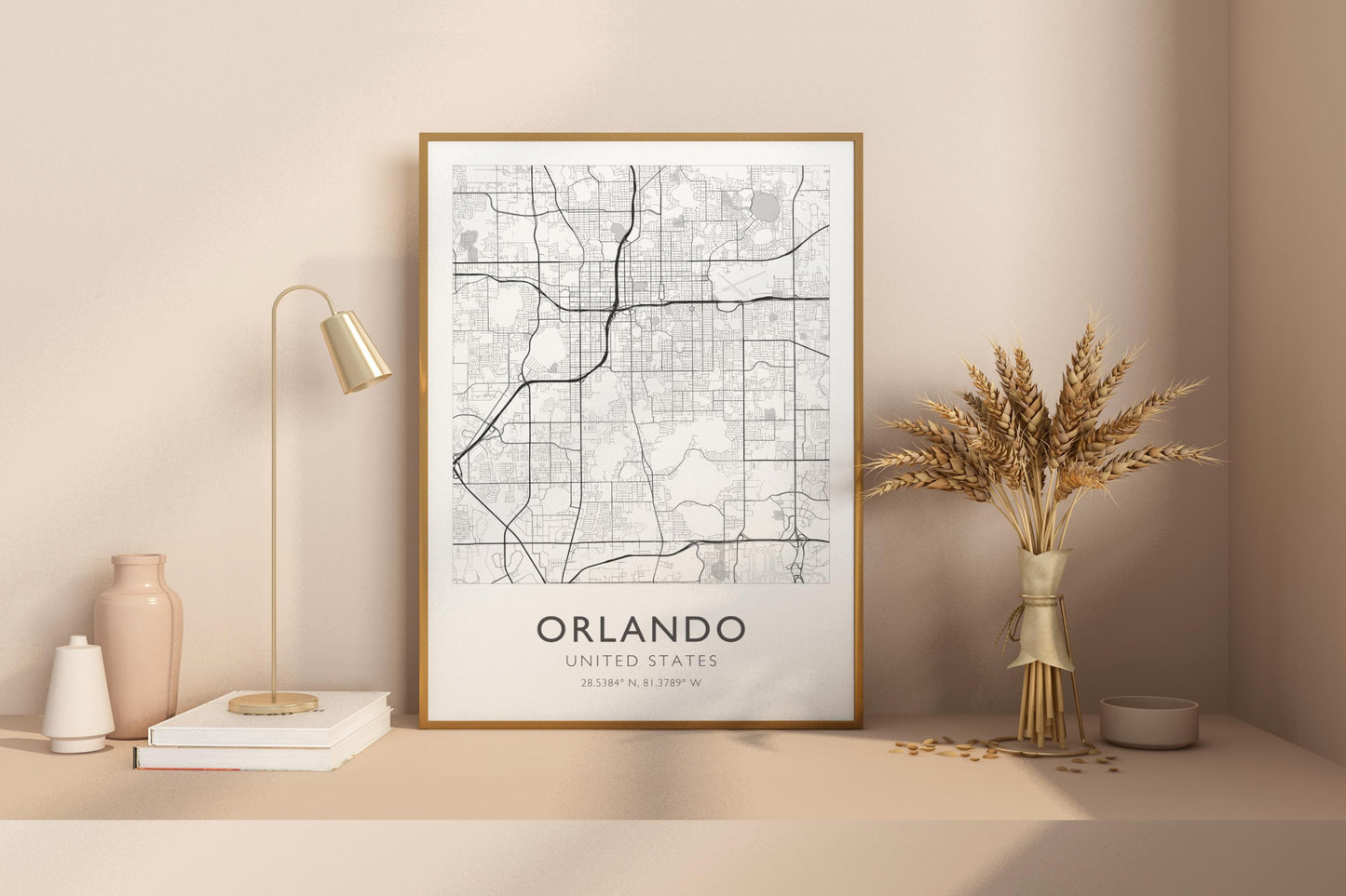 Orlando Florida USA City Map Print Poster