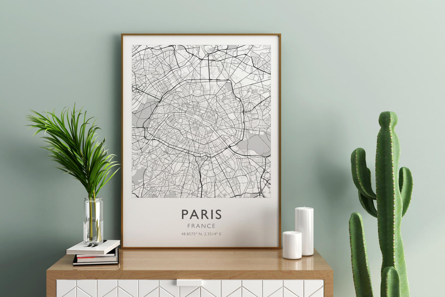 Paris France City Map Print Poster