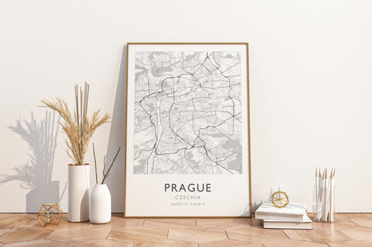 Prague Czech Republic City Map Print Poster