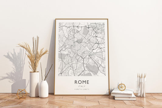 Rome Italy City Map Print Poster