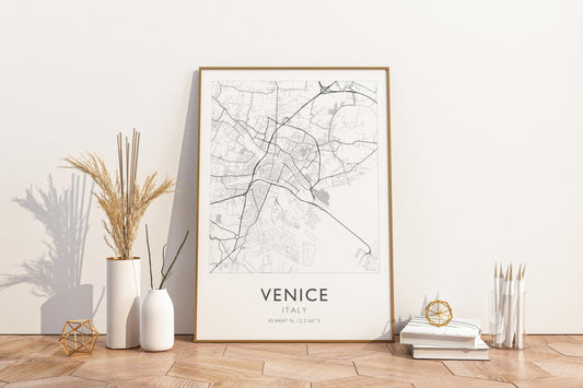 Venice Italy City Map Print Poster