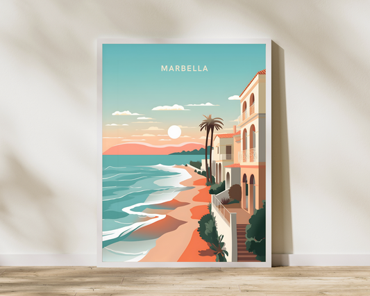 Marbella Spain Travel Poster Print - Pitchers Design