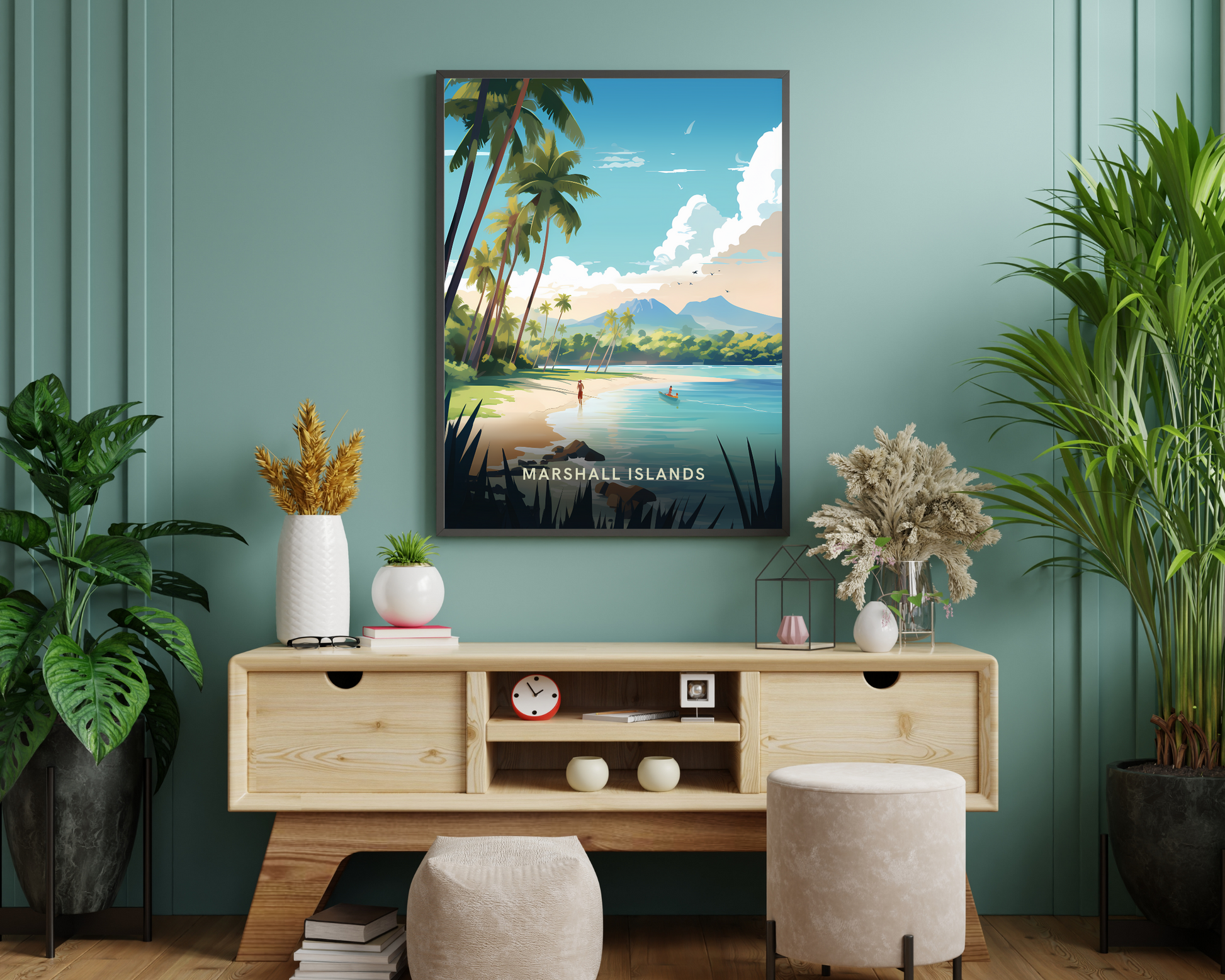 Marshall Islands Travel Poster Print - Pitchers Design