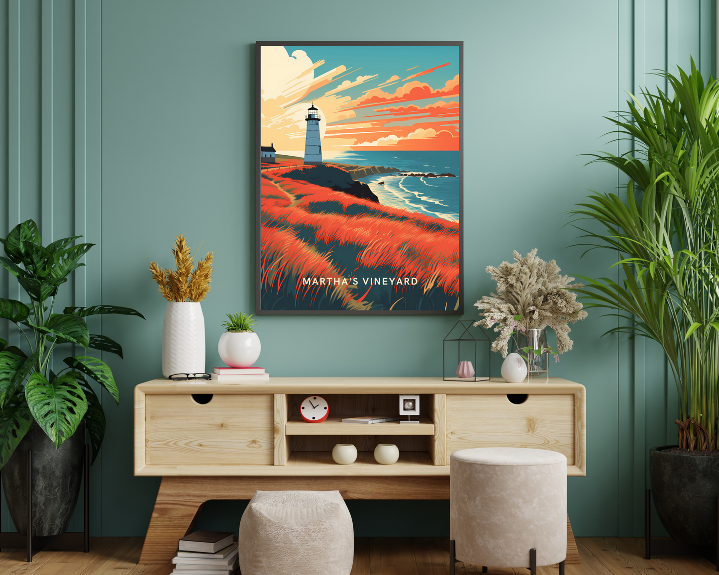 Martha's Vineyard Massachusetts USA Travel Poster Print - Pitchers Design