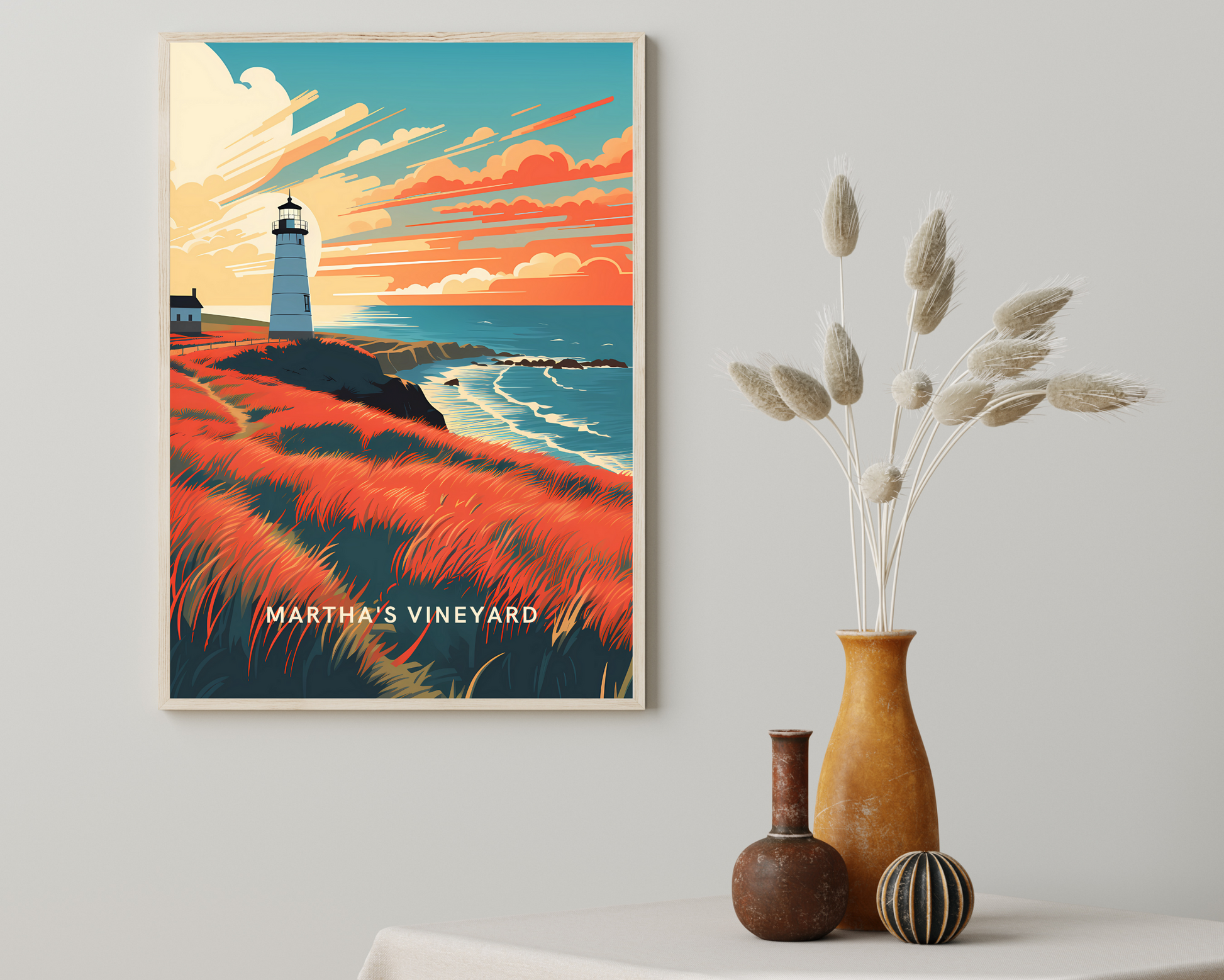 Martha's Vineyard Massachusetts USA Travel Poster Print - Pitchers Design