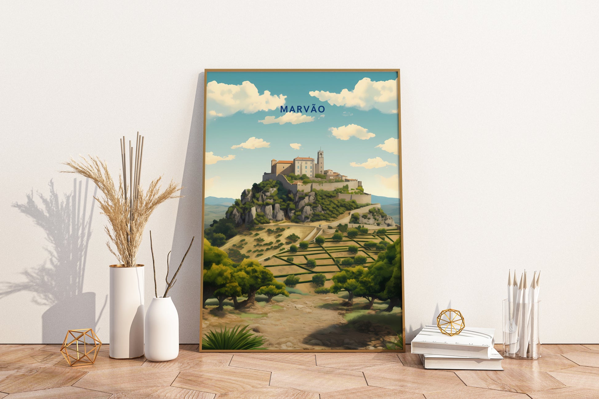 Marvão Portugal Travel Print Poster - Pitchers Design