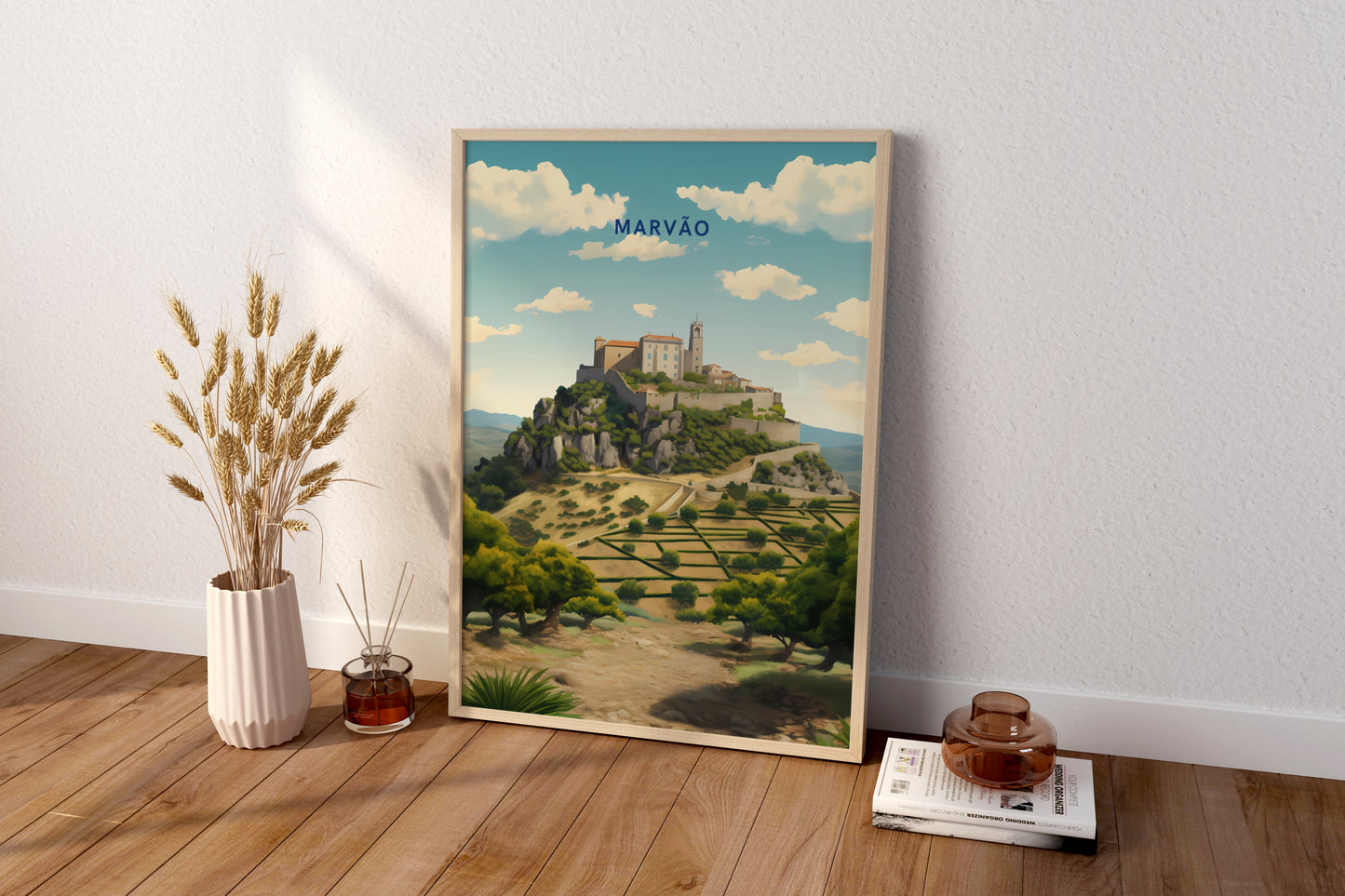 Marvão Portugal Travel Print Poster - Pitchers Design