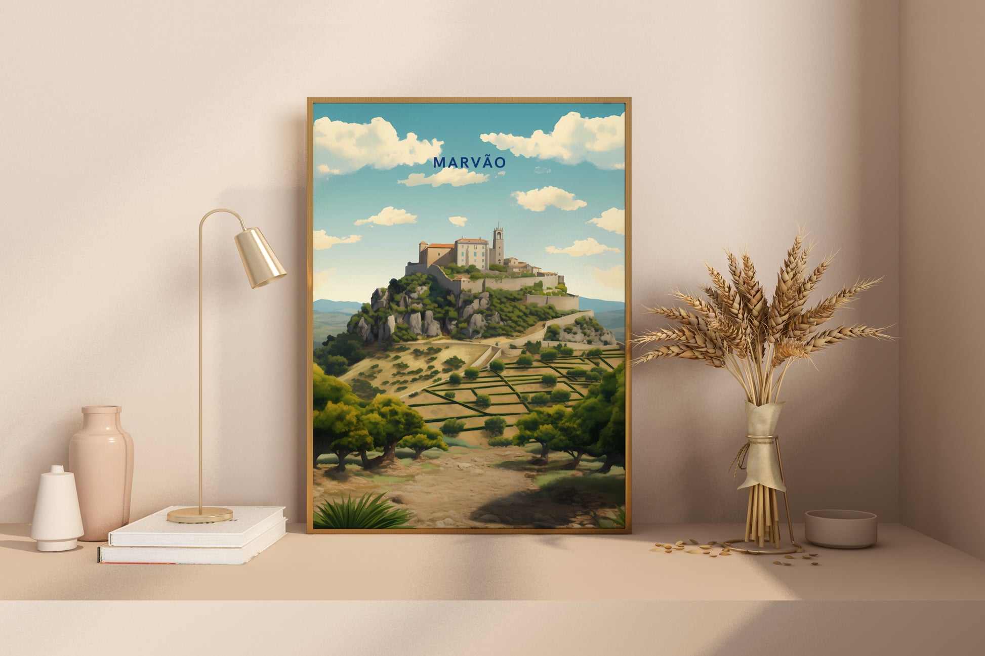 Marvão Portugal Travel Print Poster - Pitchers Design