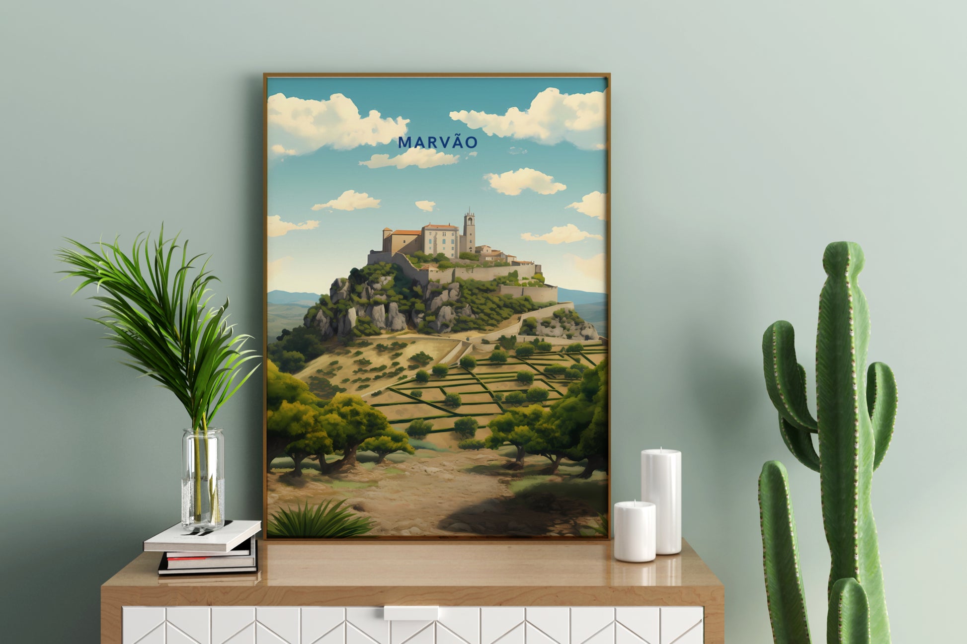 Marvão Portugal Travel Print Poster - Pitchers Design