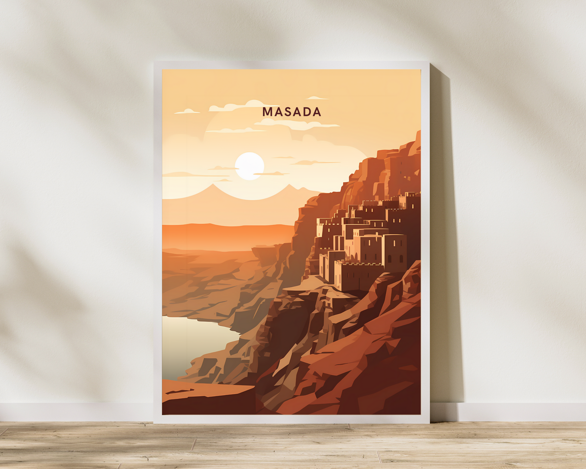 Masada Israel Travel Poster Print - Pitchers Design