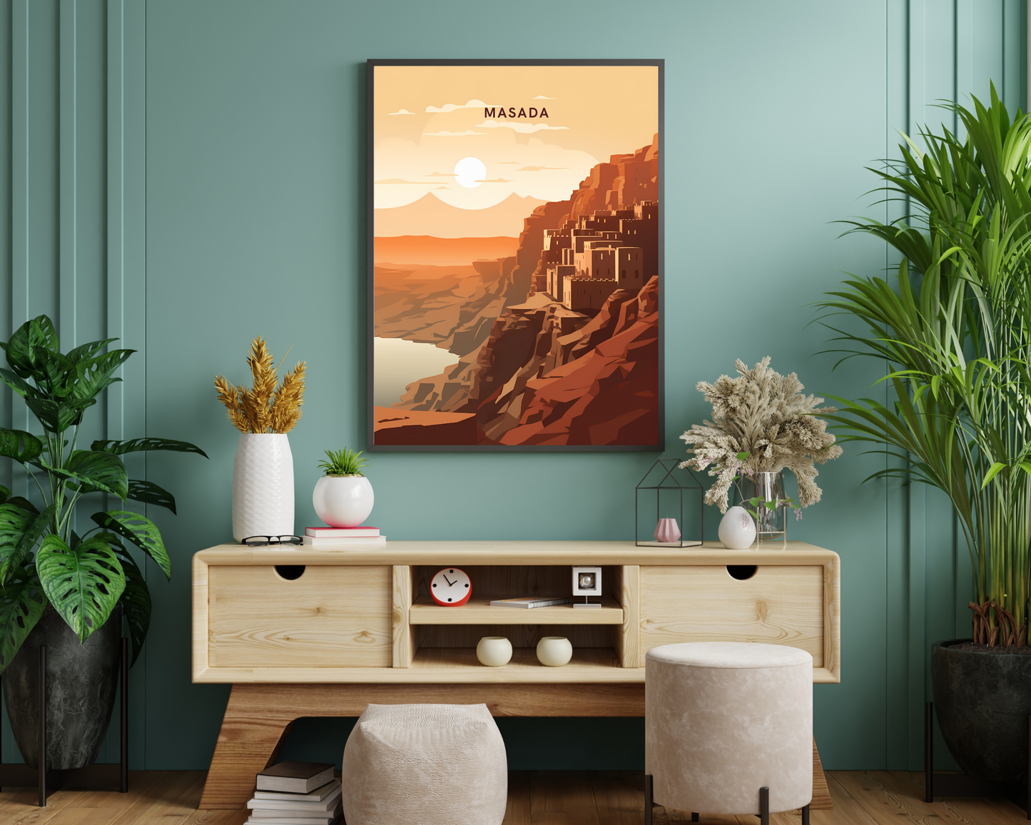 Masada Israel Travel Poster Print - Pitchers Design