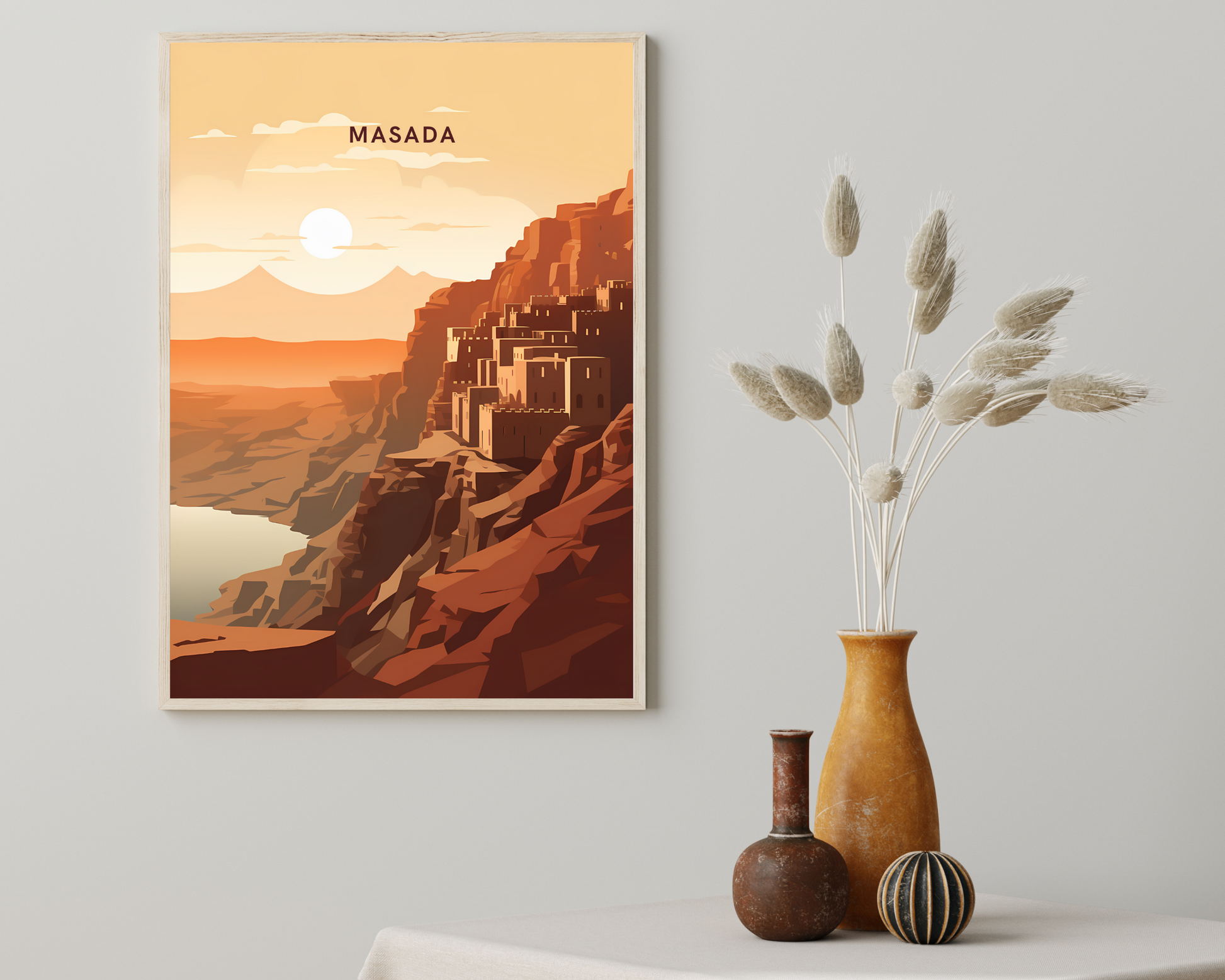 Masada Israel Travel Poster Print - Pitchers Design