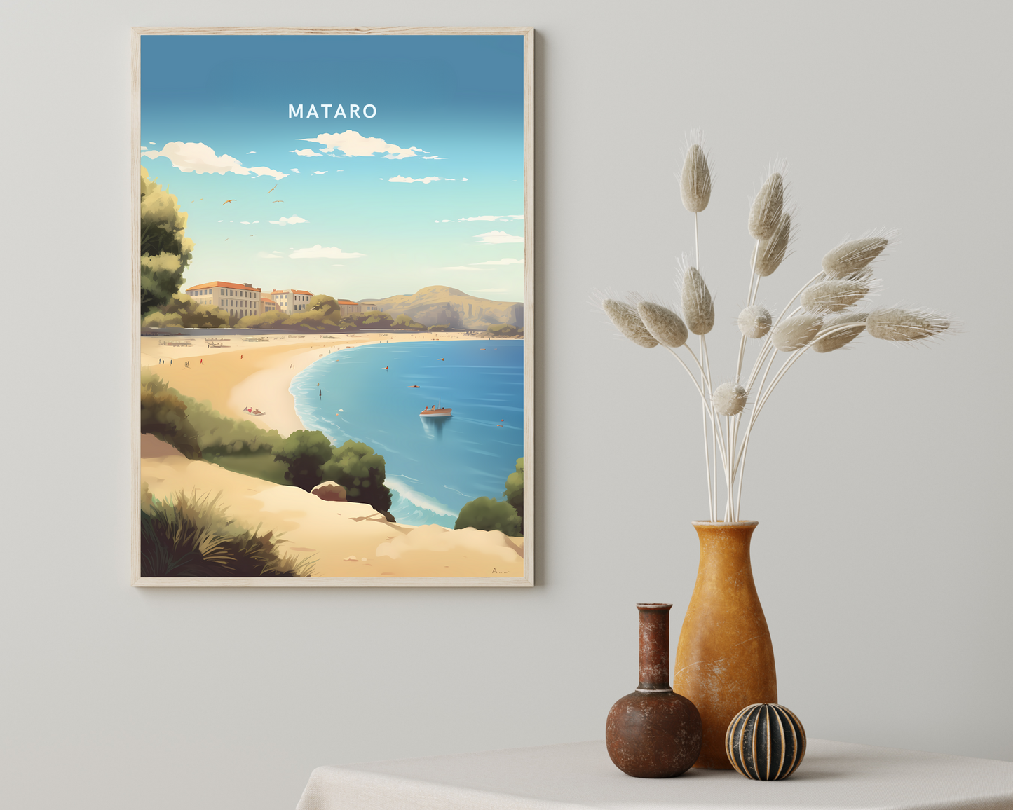 Mataró Spain Travel Poster Print - Pitchers Design