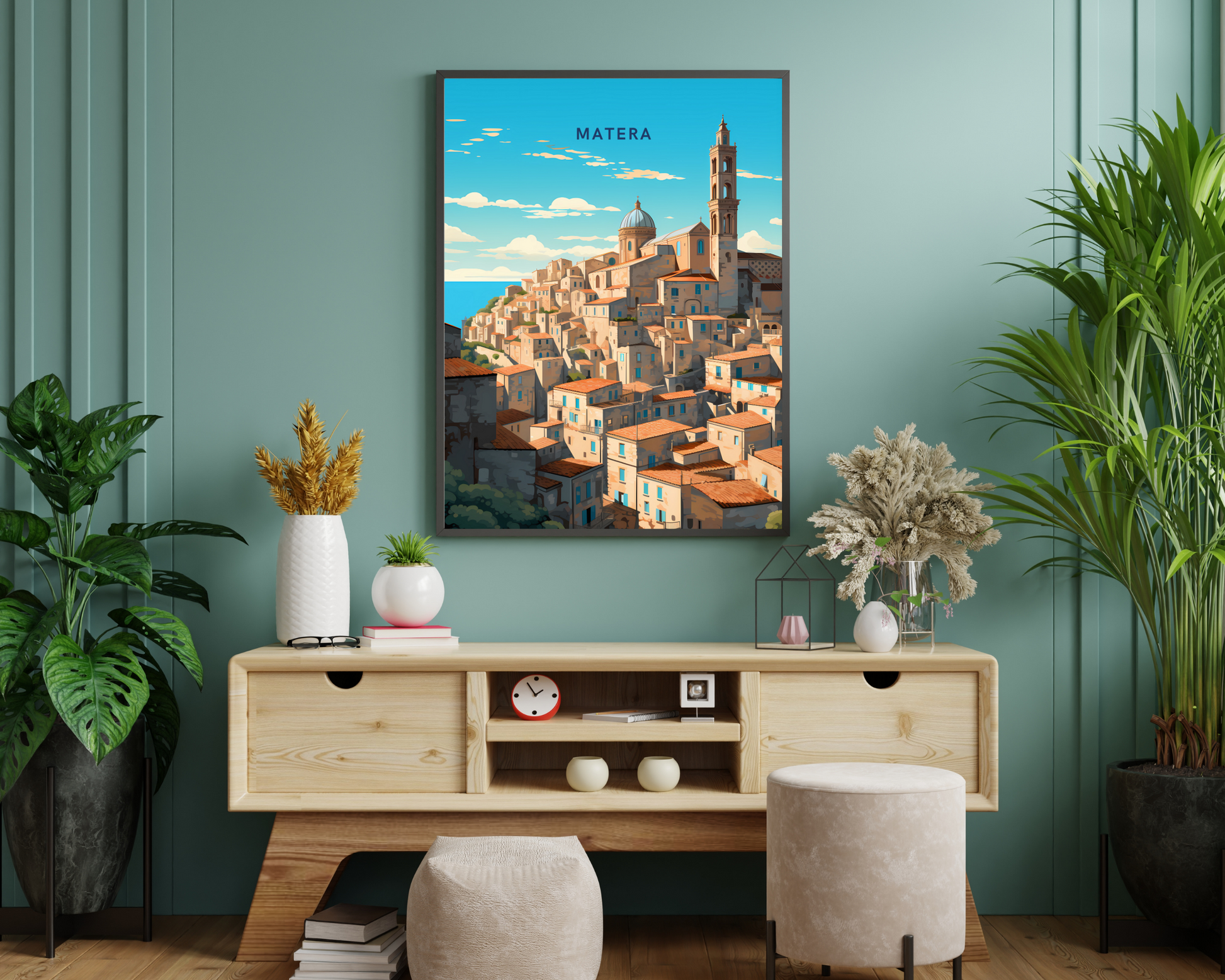 Matera Italy Travel Poster Print - Pitchers Design