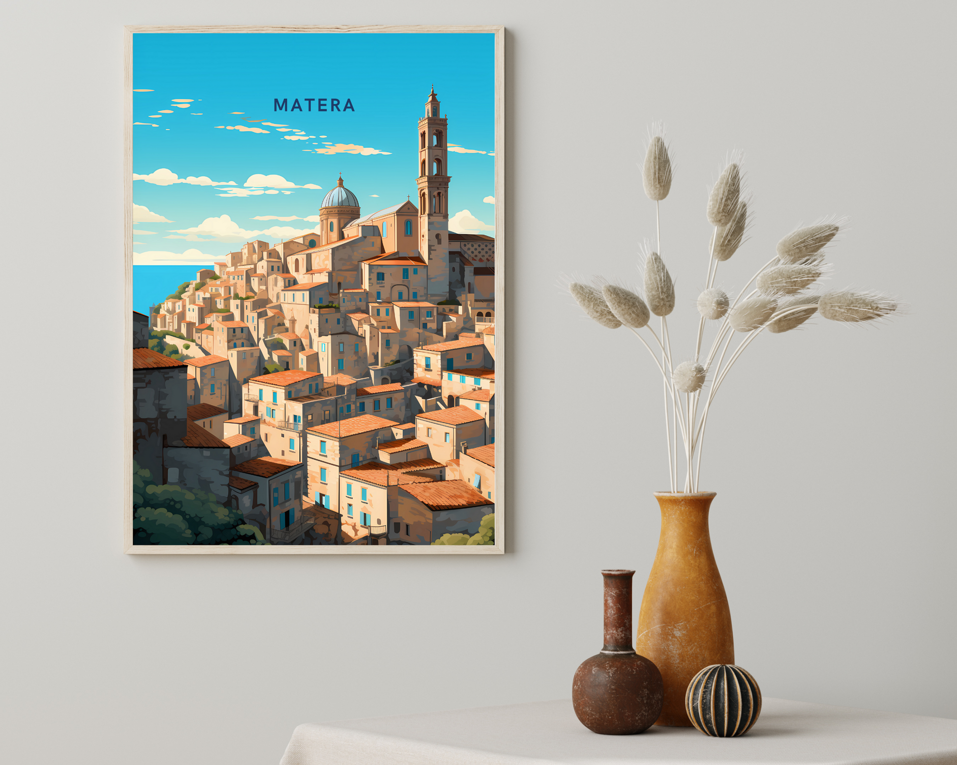 Matera Italy Travel Poster Print - Pitchers Design