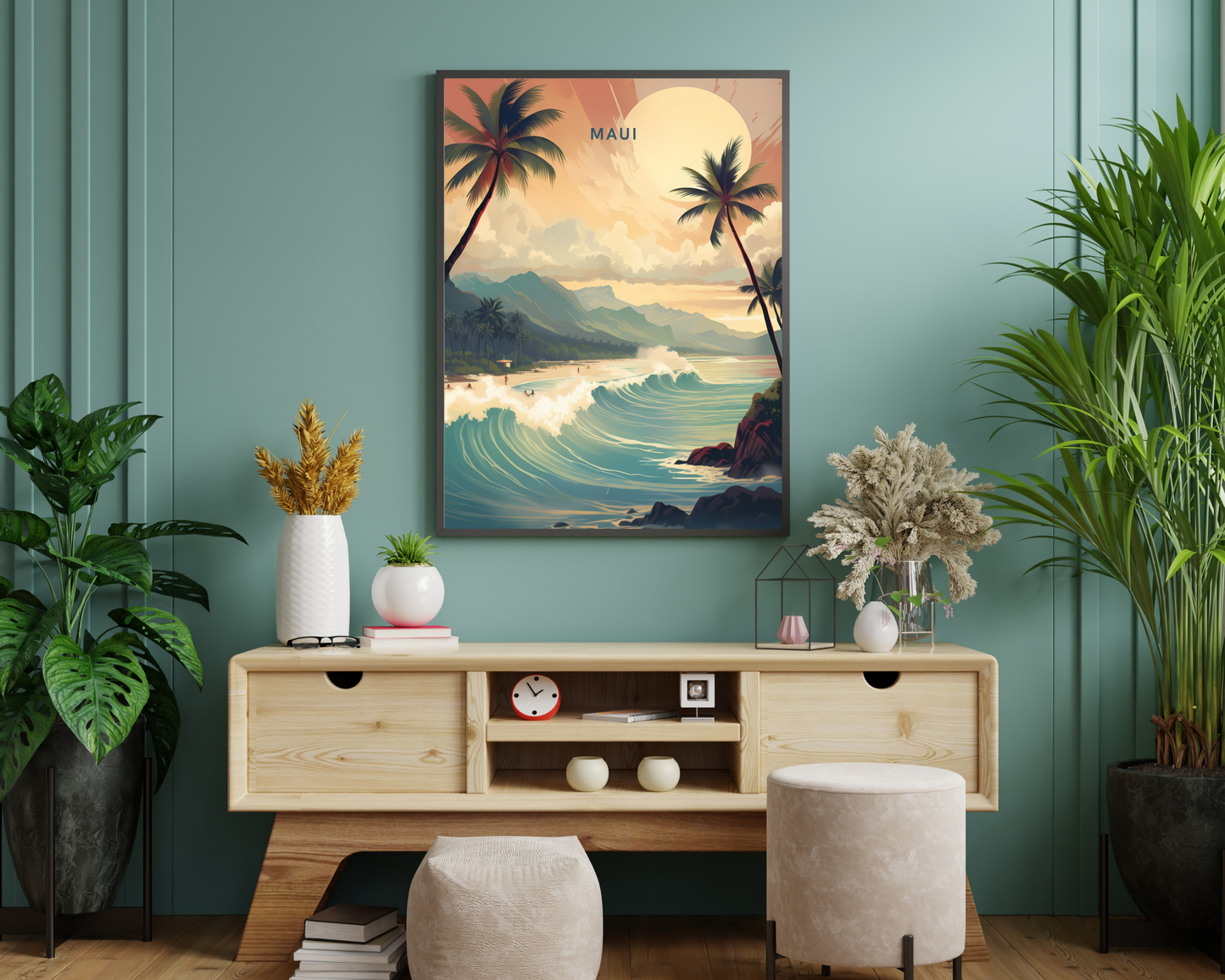 Maui Hawaii USA Travel Poster Print - Pitchers Design