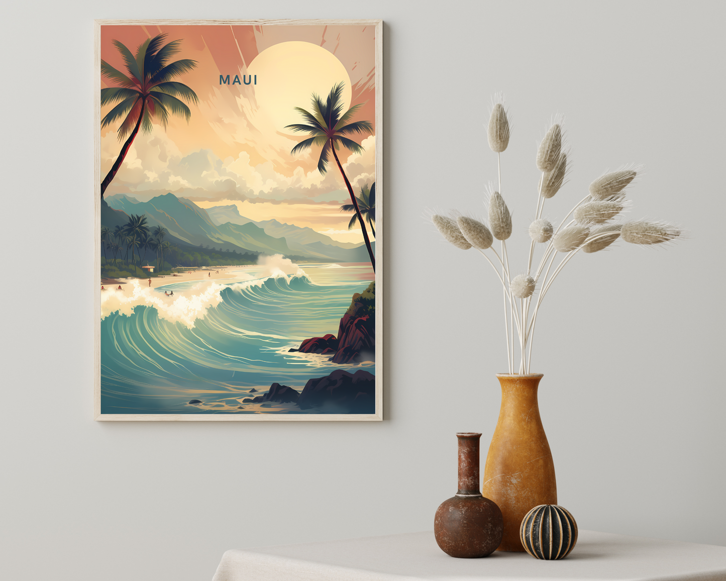 Maui Hawaii USA Travel Poster Print - Pitchers Design