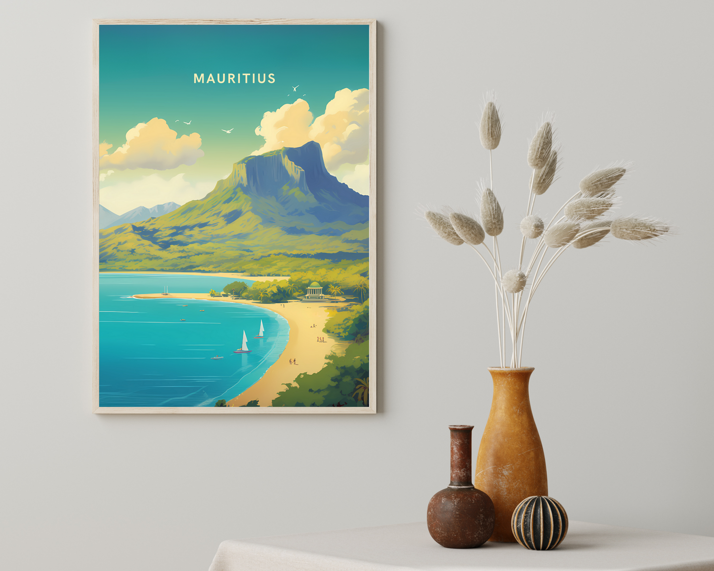 Mauritius Africa Travel Poster Print - Pitchers Design