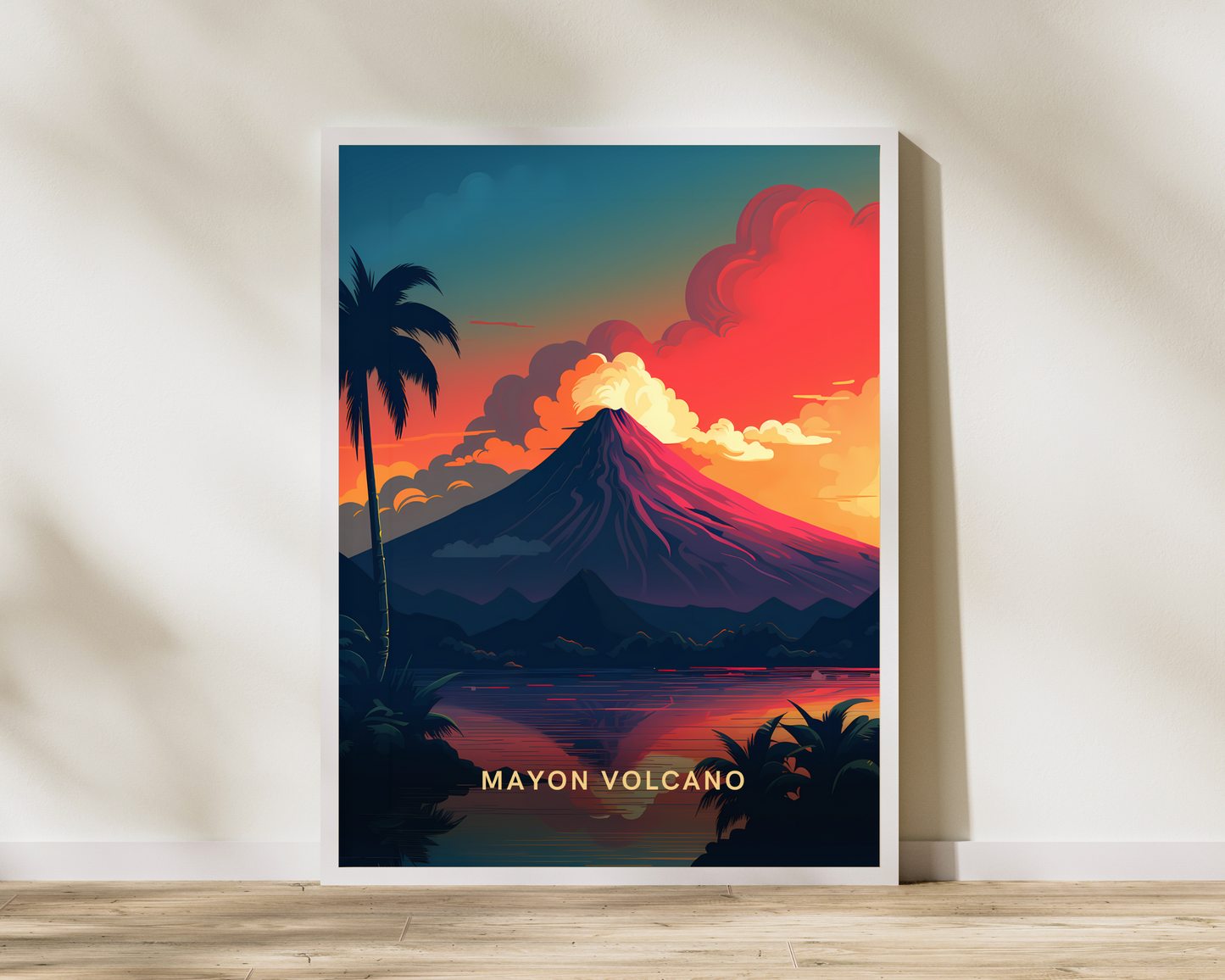 Mayon Volcano Philippines Travel Poster Print - Pitchers Design