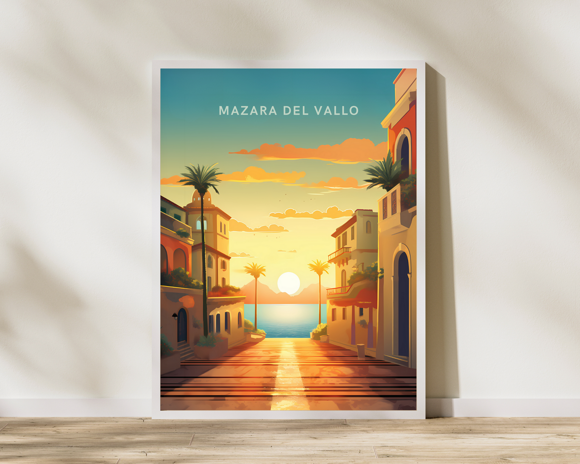 Mazara del Vallo Sicily Italy Travel Poster Print - Pitchers Design