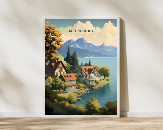 Meersburg Germany Travel Poster Print - Pitchers Design