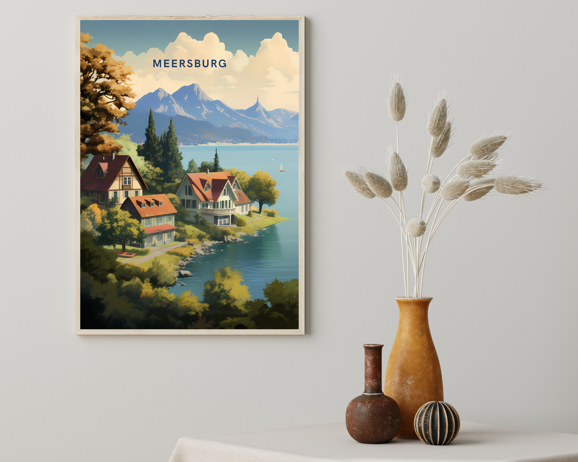 Meersburg Germany Travel Poster Print - Pitchers Design