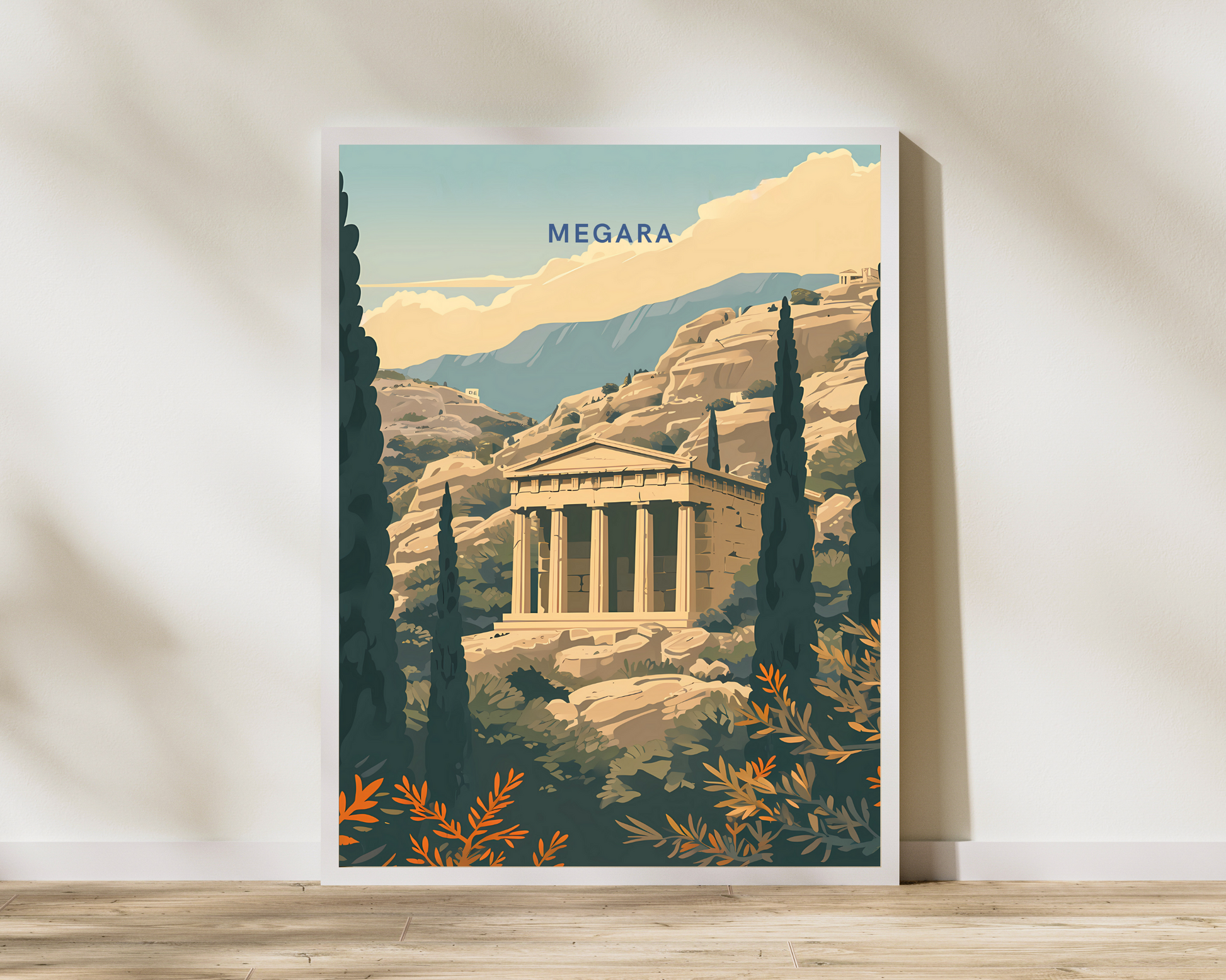 Megara Greece Travel Poster Print - Pitchers Design