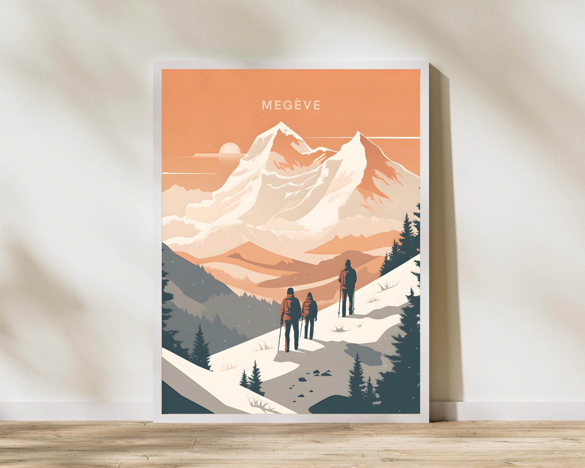 Megève Alpes France Travel Poster Print - Pitchers Design