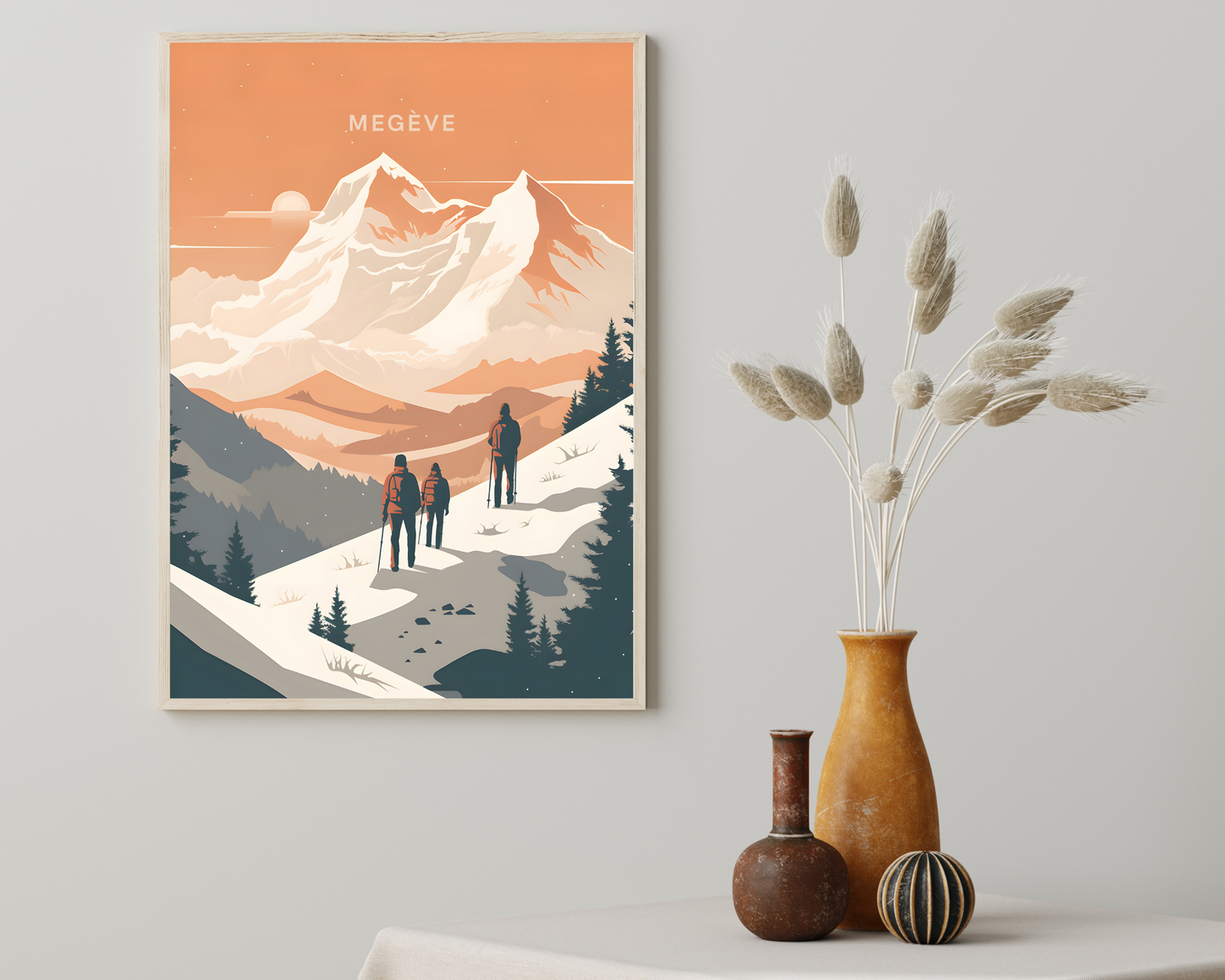 Megève Alpes France Travel Poster Print - Pitchers Design