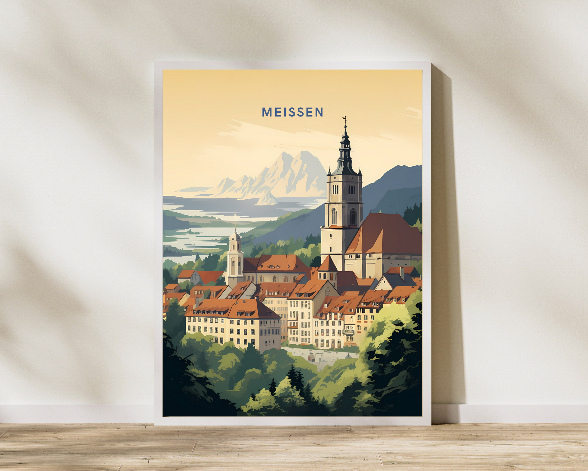 Meissen Germany Travel Poster Print - Pitchers Design